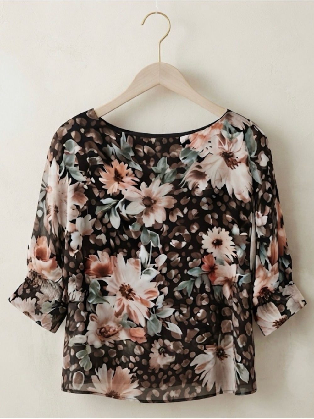 ODDY| Leopard floral tunic